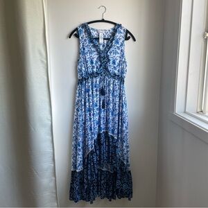 Maxi Dress-Ruffle Sleeveless High Low-Tommy Bahama-Size XS